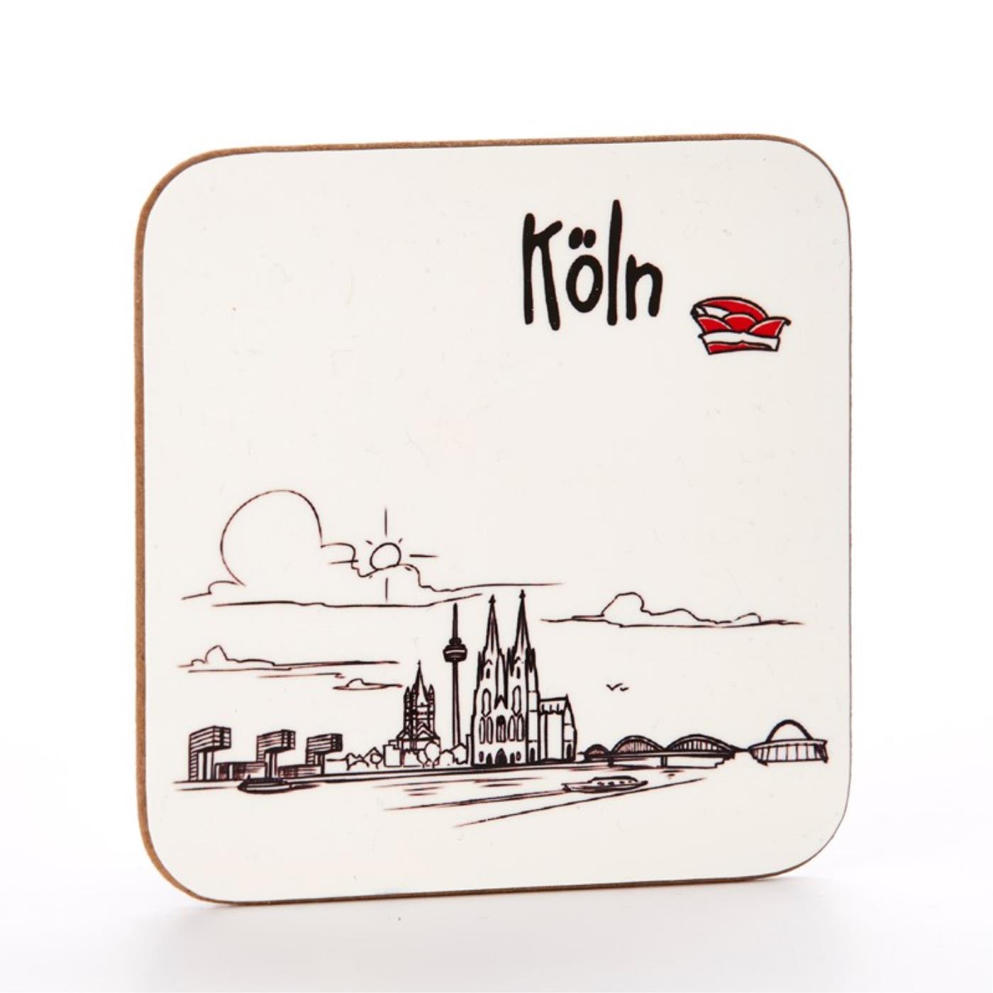 Untersetzer Skyline Köln schwarz / weiß