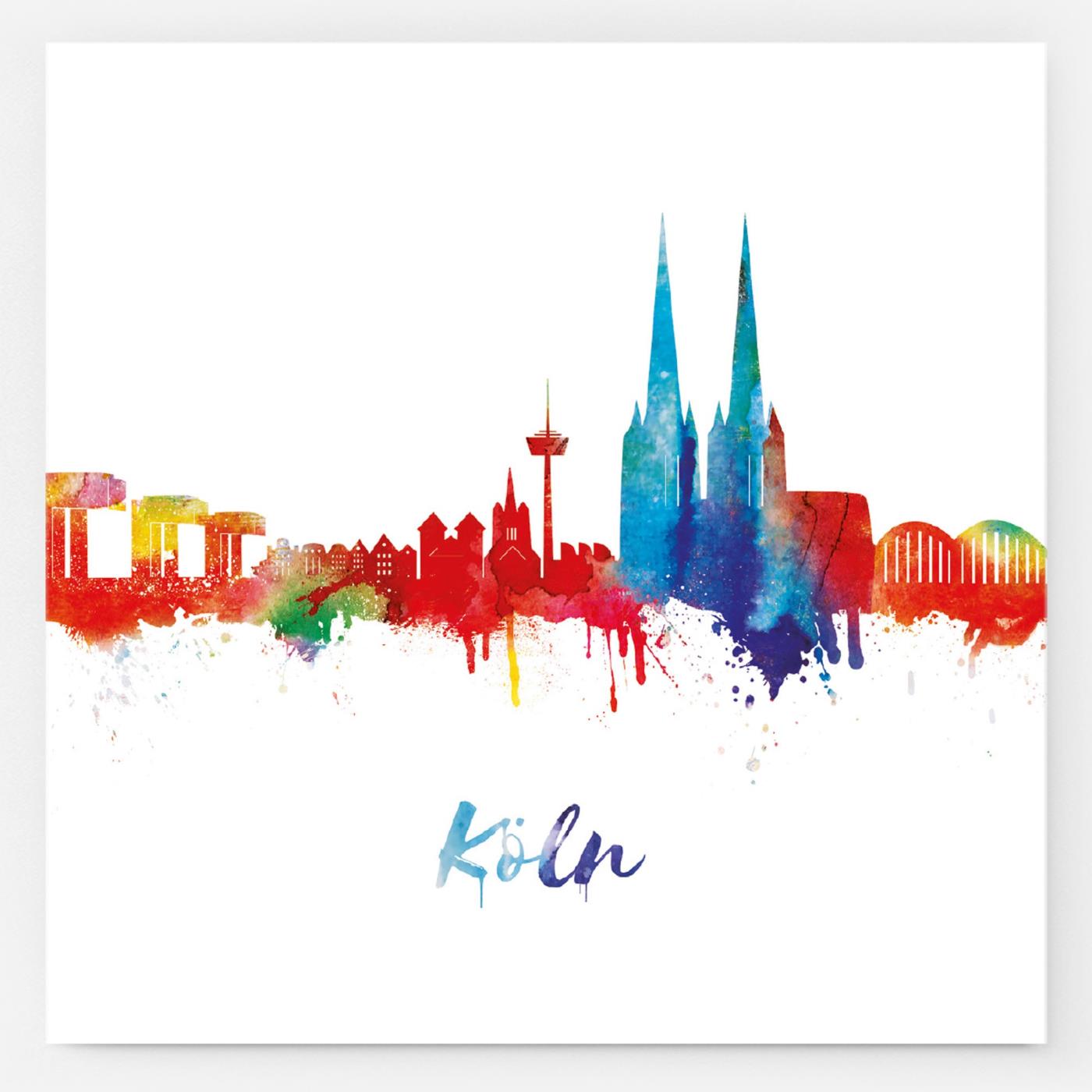 Aufkleber Skyline weiß neon