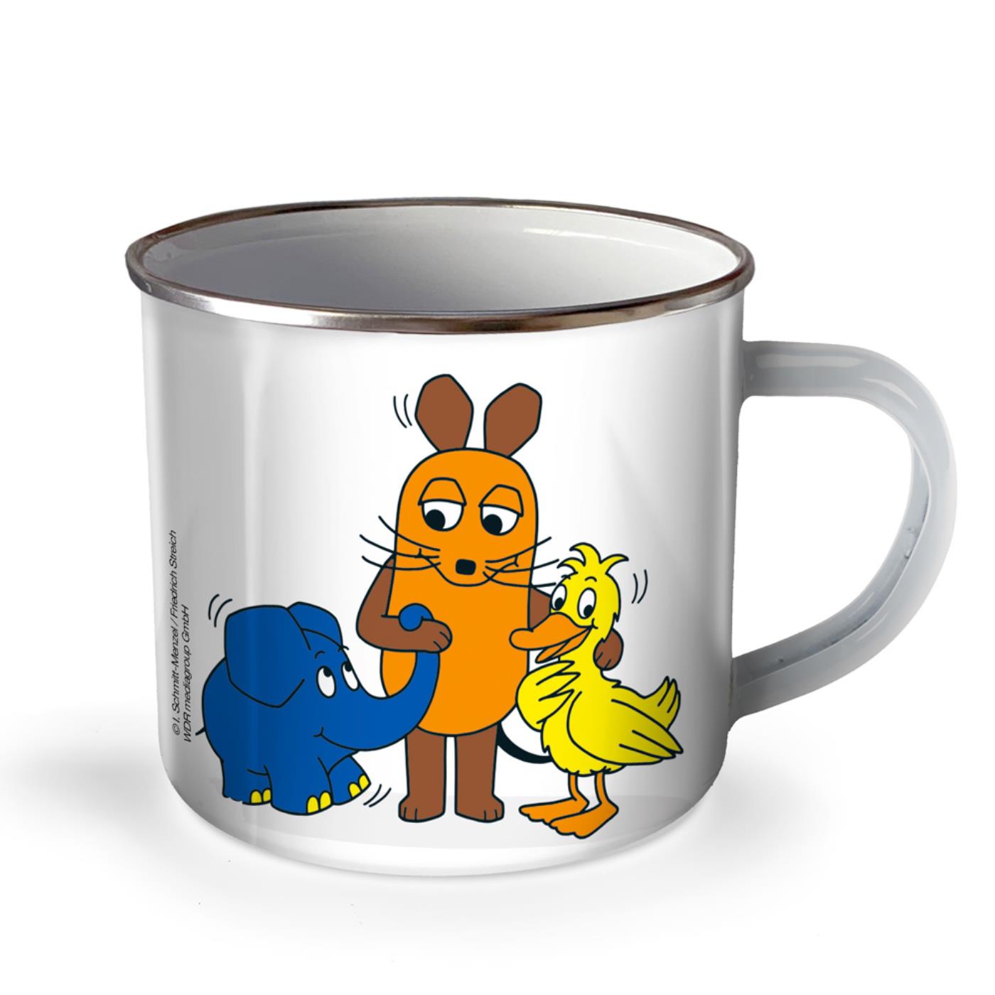 Emaillebecher Maus und Freunde
