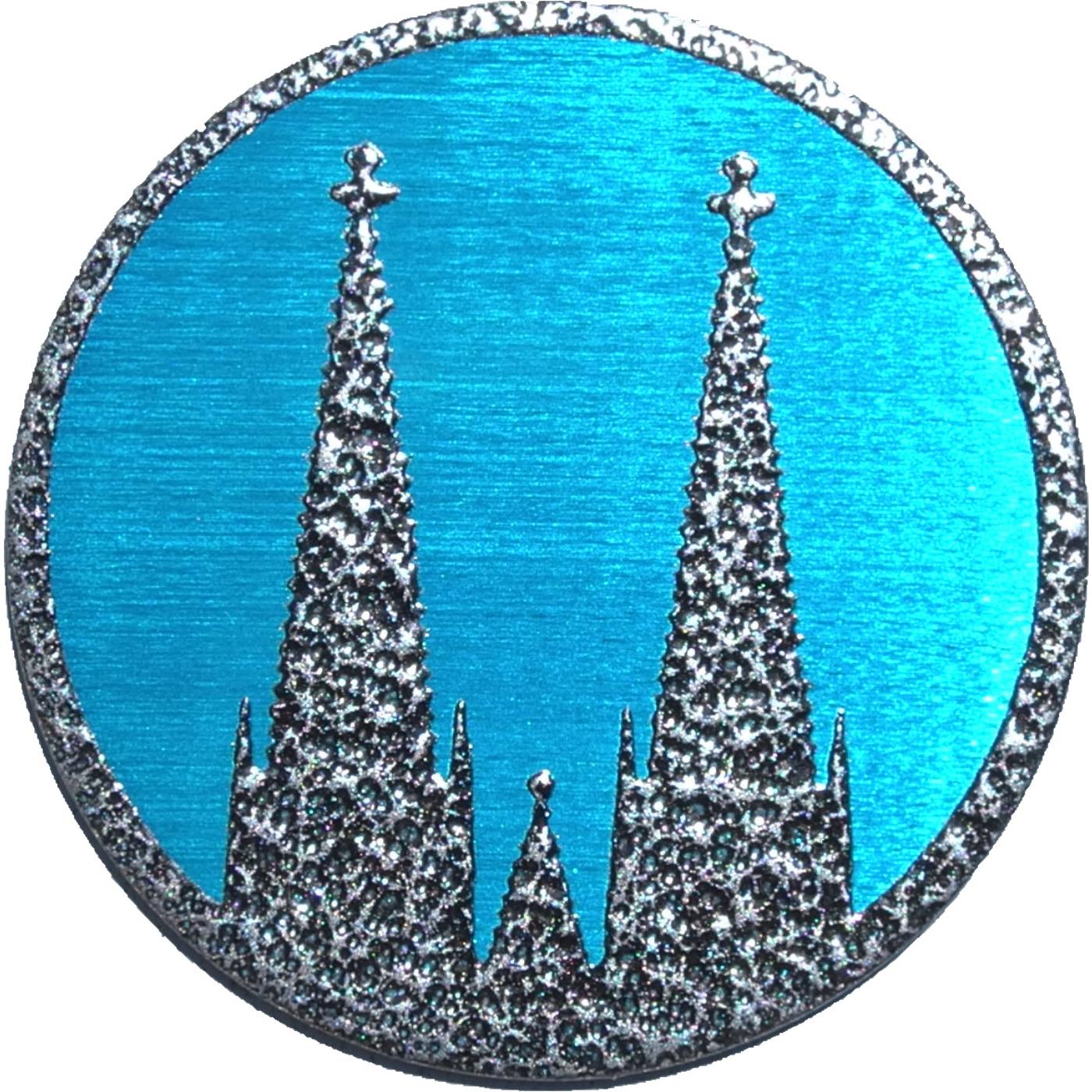 Magnet Kölner Dom rund blau