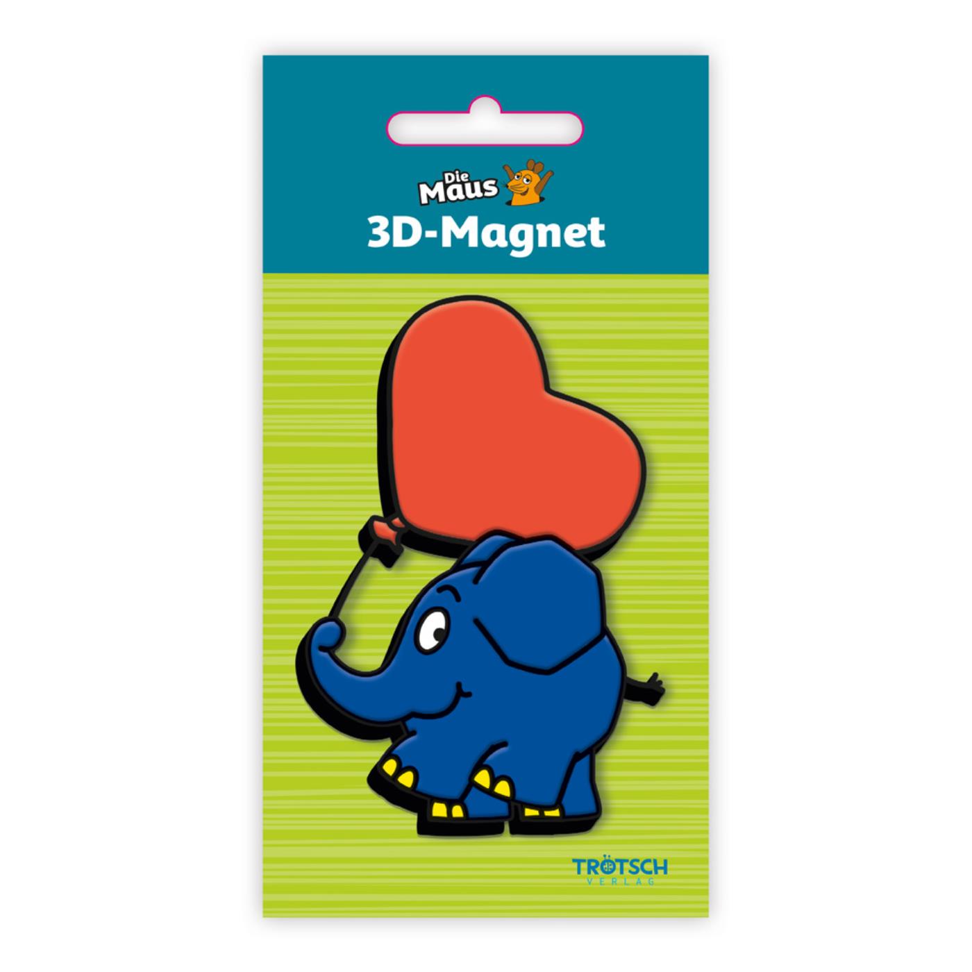 3D Magnet Elefant mit Herz