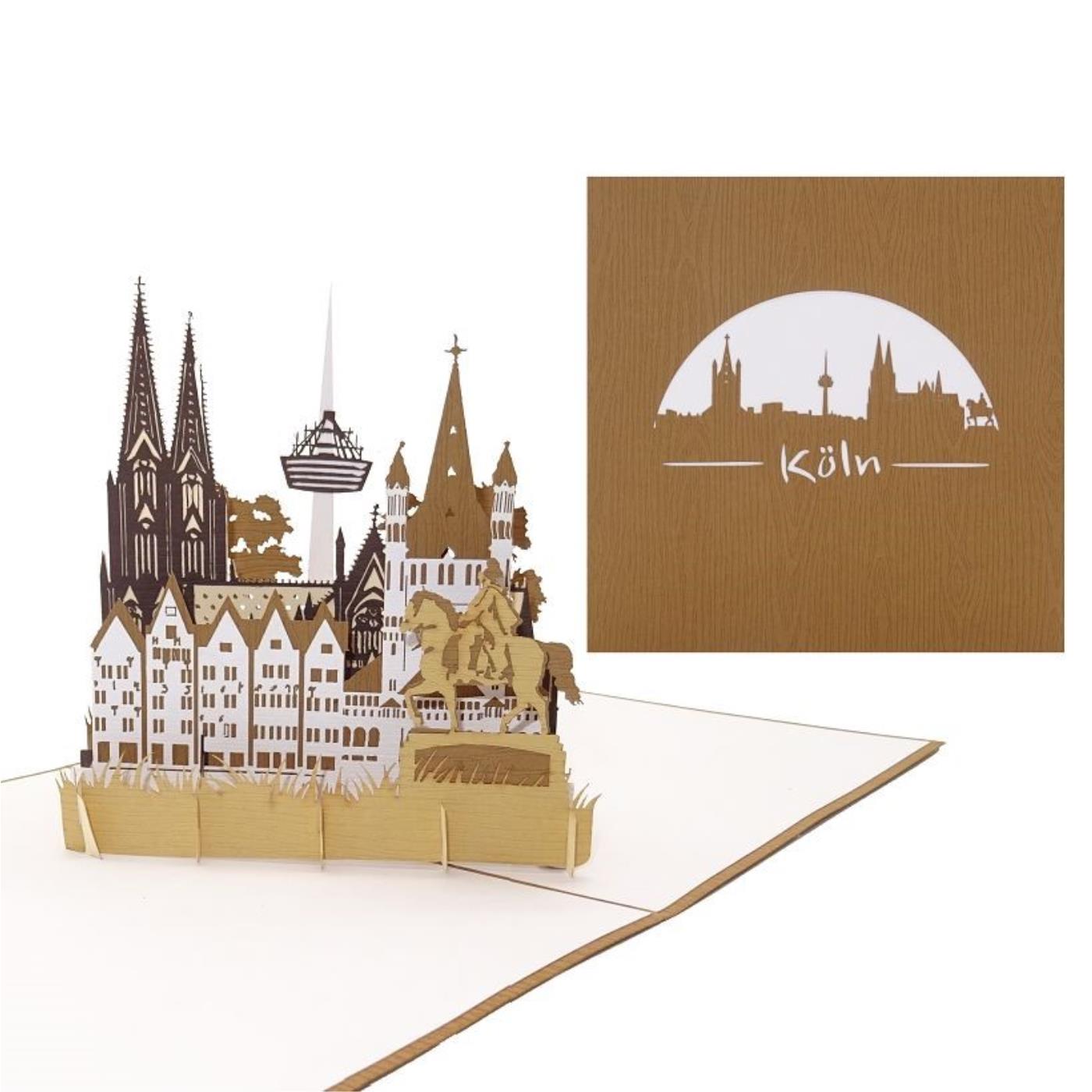 Pop-Up Karte Köln-Panorama mit Kölner Dom