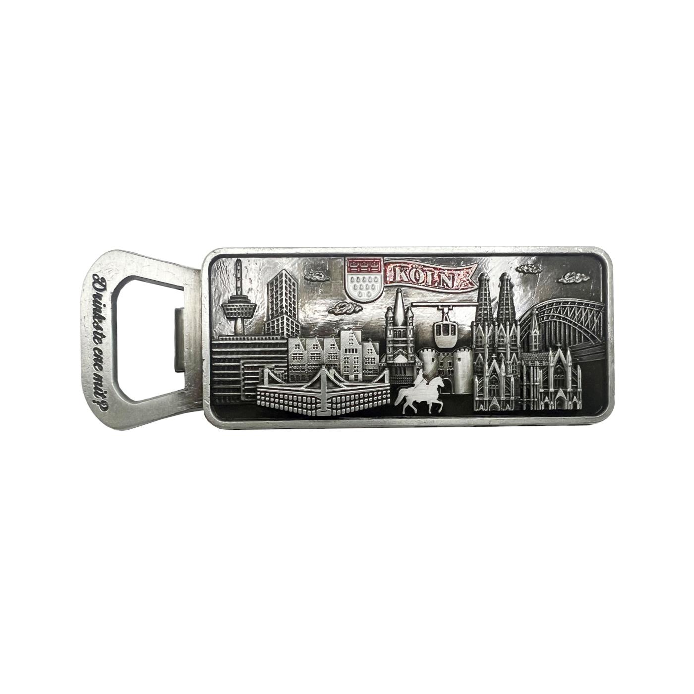 Flaschenöffnermagnet Skyline, silber