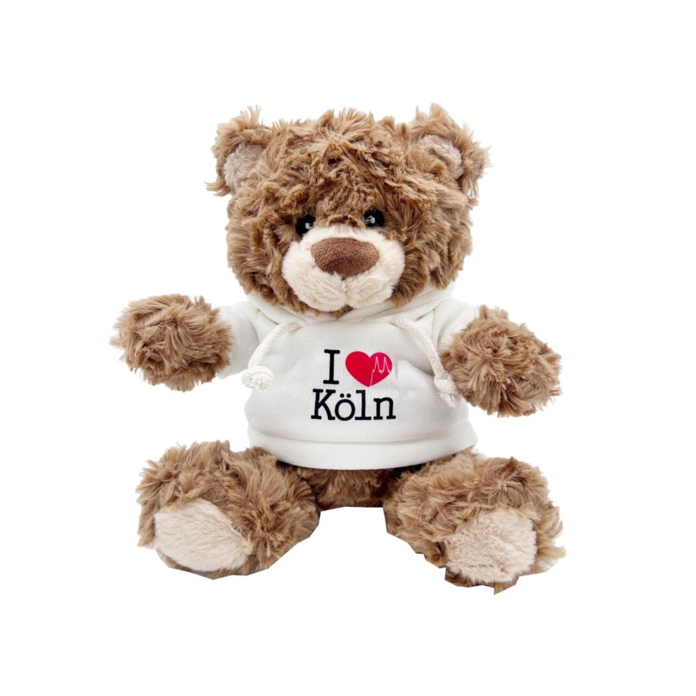 Köln-Teddy mit Hoodie, weiß