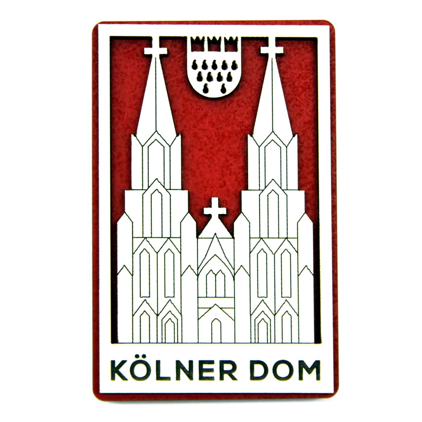 Holzmagnet Kölner Dom hochkant