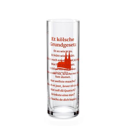 Kölschglas "Kölsches Grundgesetz", rot