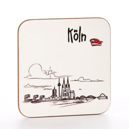 Untersetzer Skyline Köln schwarz / weiß
