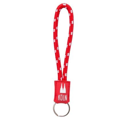 Schlüsselanhänger Kordel rot/weiß