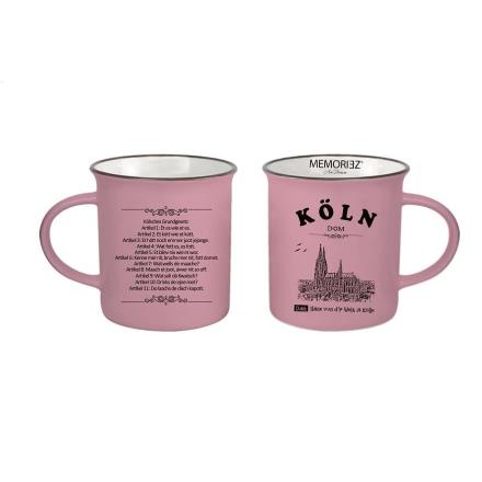 Kaffeetasse mit Grundgesetz, pink