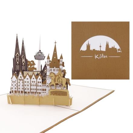 Pop-Up Karte Köln-Panorama mit Kölner Dom