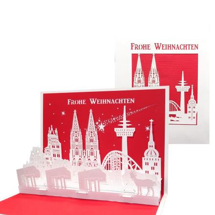 Pop-Up Karte Skyline - Frohe Weihnachten