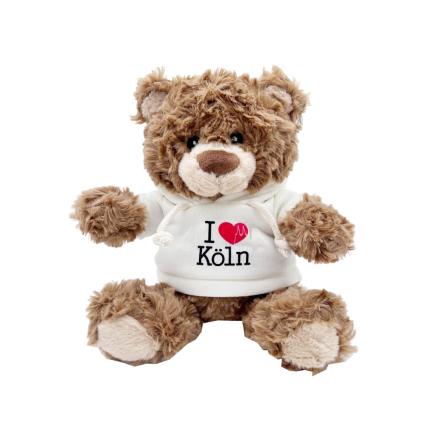 Köln-Teddy mit Hoodie, weiß