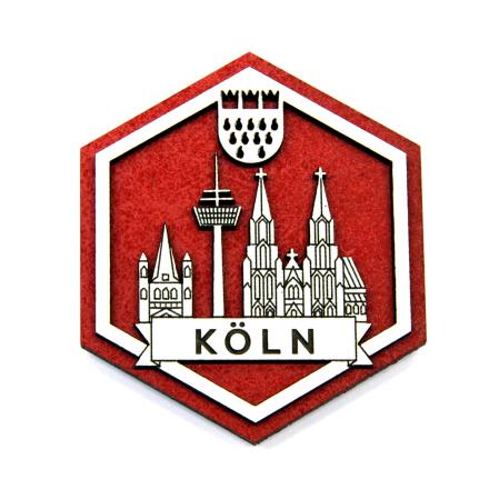 Holzmagnet Skyline Hexagon