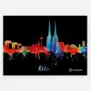 Aufkleber schwarz Skyline neon 1