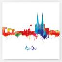 Aufkleber Skyline weiß neon 1