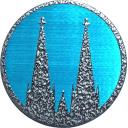 Magnet Kölner Dom rund blau 1