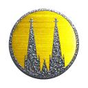 Magnet Kölner Dom rund gold 1