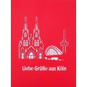Pop-Up Karte Kölner Dom - rot, Liebe Grüße aus Köln 2