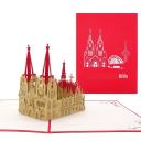 Pop-Up Karte Kölner Dom - rot, Köln 1