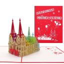 Pop-Up Karte Kölner Dom - bunt, Herzlichen Glückwunsch 1