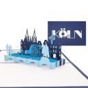 Pop-Up Karte blau, Köln Panorama 1