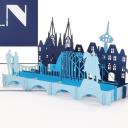 Pop-Up Karte blau, Köln Panorama 3