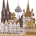 Pop-Up Karte Köln-Panorama mit Kölner Dom 3