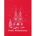 Pop-Up Karte Kölner Dom - rot, Frohe Weihnachten 2