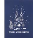Pop-Up Karte Kölner Dom - blau, Frohe Weihnachten 2