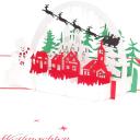 Pop-Up Karte - rot,  Winterlandschaft 3