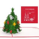 Pop-Up Karte, rot - Weihnachtsbaum 1