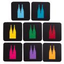 Filz-Glasuntersetzer „bunte Dömchen" - 8er Set 1